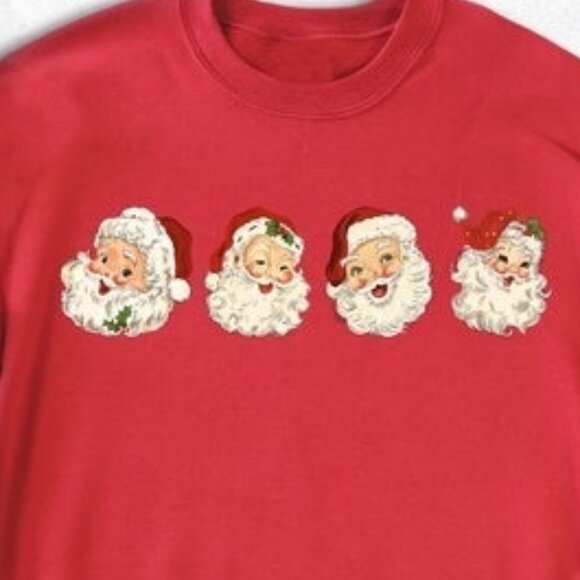 Vintage Retro Santa Merry Xmas Claus Sweatshirt Holiday 81 - Picture 2 of 5